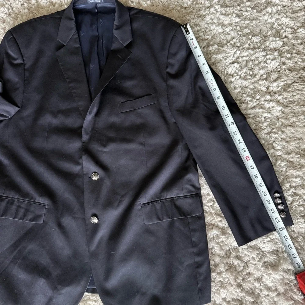 Nautica Wool 2-button Navy Blazer Anchor Nautical‎ Solver Metal Buttons 46R EUC